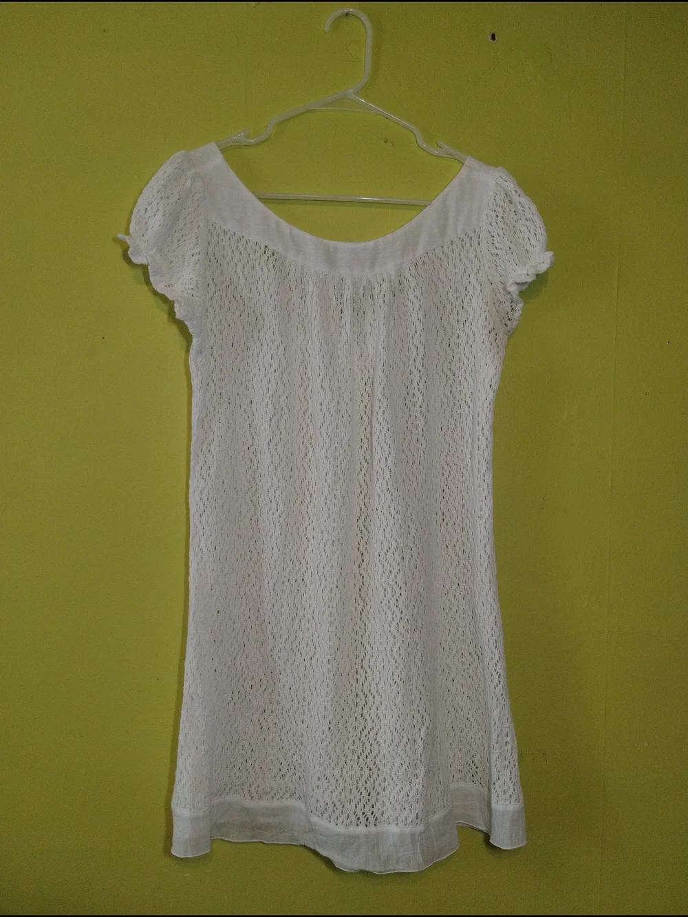 White Lace Tunic Top - Women's Lightweight Scoop Neck - Picture 2 of 8